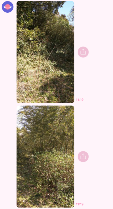 最初に土地見学をしたときの実際のスマホの画面